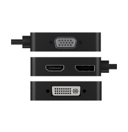 ICY BOX IB-DK1104-C 0,15 m USB Type-C DVI + VGA + DisplayPort + HDMI Noir (60900)
