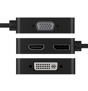 ICY BOX IB-DK1104-C 0,15 m USB Type-C DVI + VGA + DisplayPort + HDMI Noir (60900)
