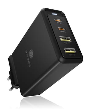 ICY BOX IB-PS104-PD Ordinateur portable, Smartphone, Tablette Noir Secteur Charge rapide Intérieure (60942)