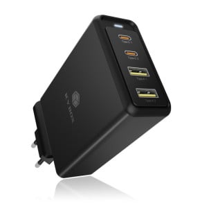 ICY BOX IB-PS104-PD Ordinateur portable, Smartphone, Tablette Noir Secteur Charge rapide Intérieure (60942)