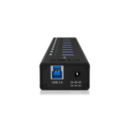 ICY BOX IB-AC6110 USB 3.2 Gen 1 (3.1 Gen 1) Type-B 5000 Mbit/s Noir USB 3.0, 10 x USB A, 100-240V to 12V/4A, 5 Gbit/s  (70419)