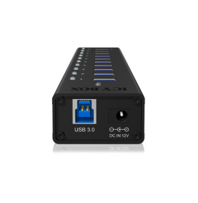 ICY BOX IB-AC6110 USB 3.2 Gen 1 (3.1 Gen 1) Type-B 5000 Mbit/s Noir USB 3.0, 10 x USB A, 100-240V to 12V/4A, 5 Gbit/s  (70419)