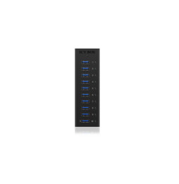 ICY BOX IB-AC6110 USB 3.2 Gen 1 (3.1 Gen 1) Type-B 5000 Mbit/s Noir USB 3.0, 10 x USB A, 100-240V to 12V/4A, 5 Gbit/s  (70419)