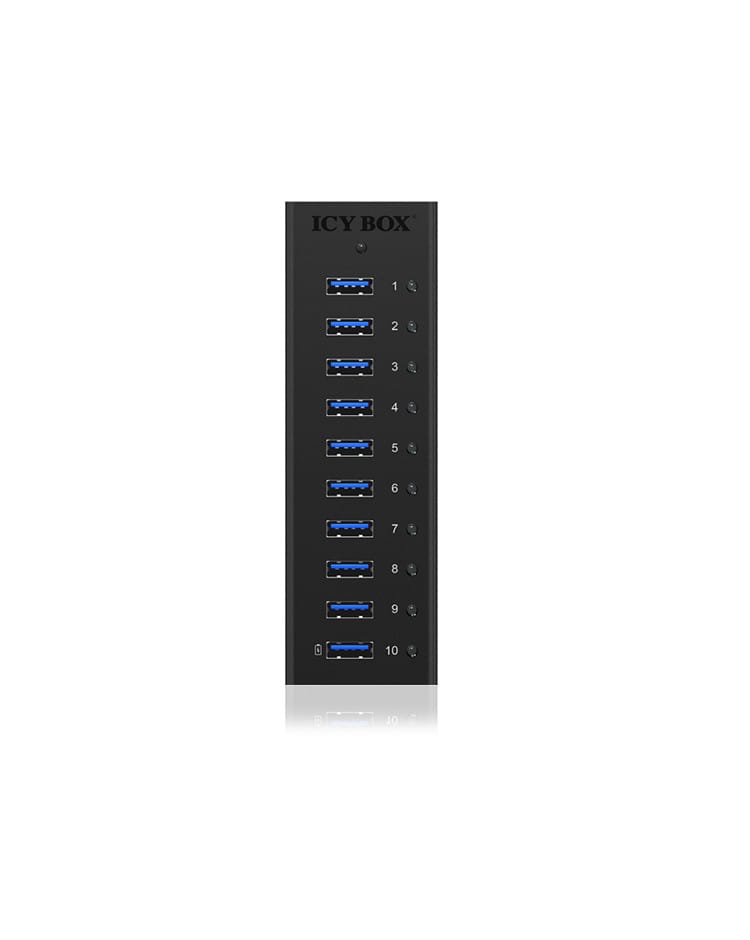 ICY BOX IB-AC6110 USB 3.2 Gen 1 (3.1 Gen 1) Type-B 5000 Mbit/s Noir USB 3.0, 10 x USB A, 100-240V to 12V/4A, 5 Gbit/s  (70419) — image 5