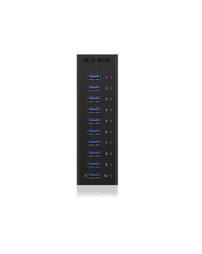ICY BOX IB-AC6110 USB 3.2 Gen 1 (3.1 Gen 1) Type-B 5000 Mbit/s Noir USB 3.0, 10 x USB A, 100-240V to 12V/4A, 5 Gbit/s (70419) — image 5