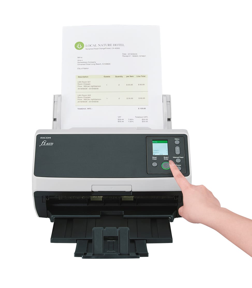 Ricoh fi-8170 Numériseur chargeur automatique de documents (adf) + chargeur manuel 600 x 600 DPI A4 Noir, Gris (PA03810-B051) — image 3