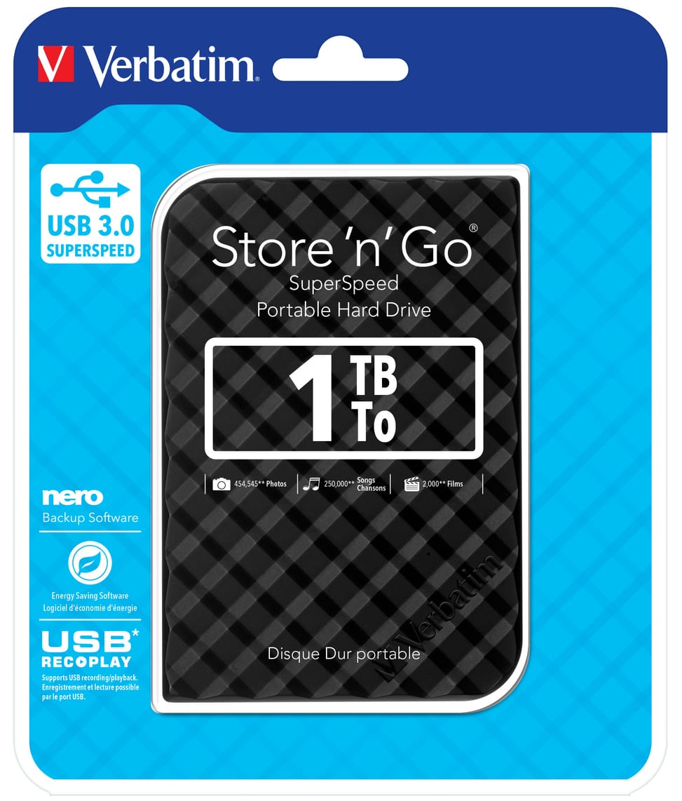 Verbatim Disque dur portable USB Store 'n' Go 3.0, 1 To, noir Disque dur portable USB Store 'n' Go 3.0, 1 To, noir  (53194) — image 5