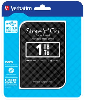 Verbatim Disque dur portable USB Store 'n' Go 3.0, 1 To, noir Disque dur portable USB Store 'n' Go 3.0, 1 To, noir  (53194) — image 5