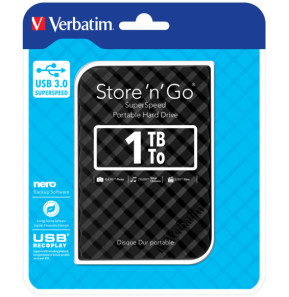 Verbatim Disque dur portable USB Store 'n' Go 3.0, 1 To, noir Disque dur portable USB Store 'n' Go 3.0, 1 To, noir  (53194)
