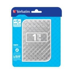 Verbatim Disque dur portable USB Store 'n' Go 3.0, 1 To, Argenté (53197)