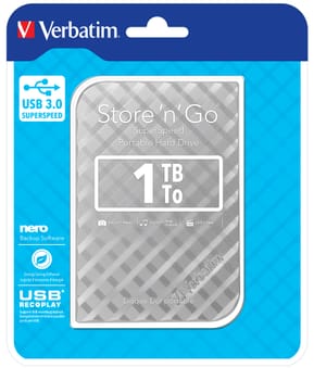 Verbatim Disque dur portable USB Store 'n' Go 3.0, 1 To, Argenté (53197) — image 5