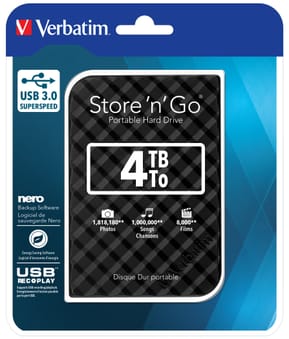 Verbatim Disque dur portable USB Store 'n' Go 3.0, 4 To, noir Disque dur portable USB Store 'n' Go 3.0, 4 To, noir  (53223) — image 4