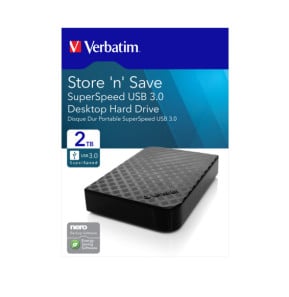 Verbatim Store 'n' Save 2 To USB 3.0 Store 'n' Save, 2TB, USB 3.0  (47683)