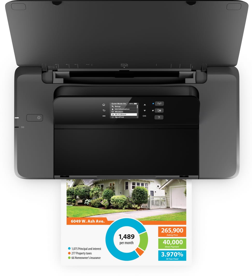 HP Officejet Imprimante portable 200, Couleur, Imprimante pour Petit bureau, Imprimer, Impression sur façade par port USB — image 10