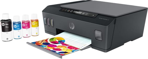 HP Smart Tank Plus Imprimante Tout-en-un sans fil 555, Couleur, Imprimante pour Domicile, Impression, numérisation, copie,