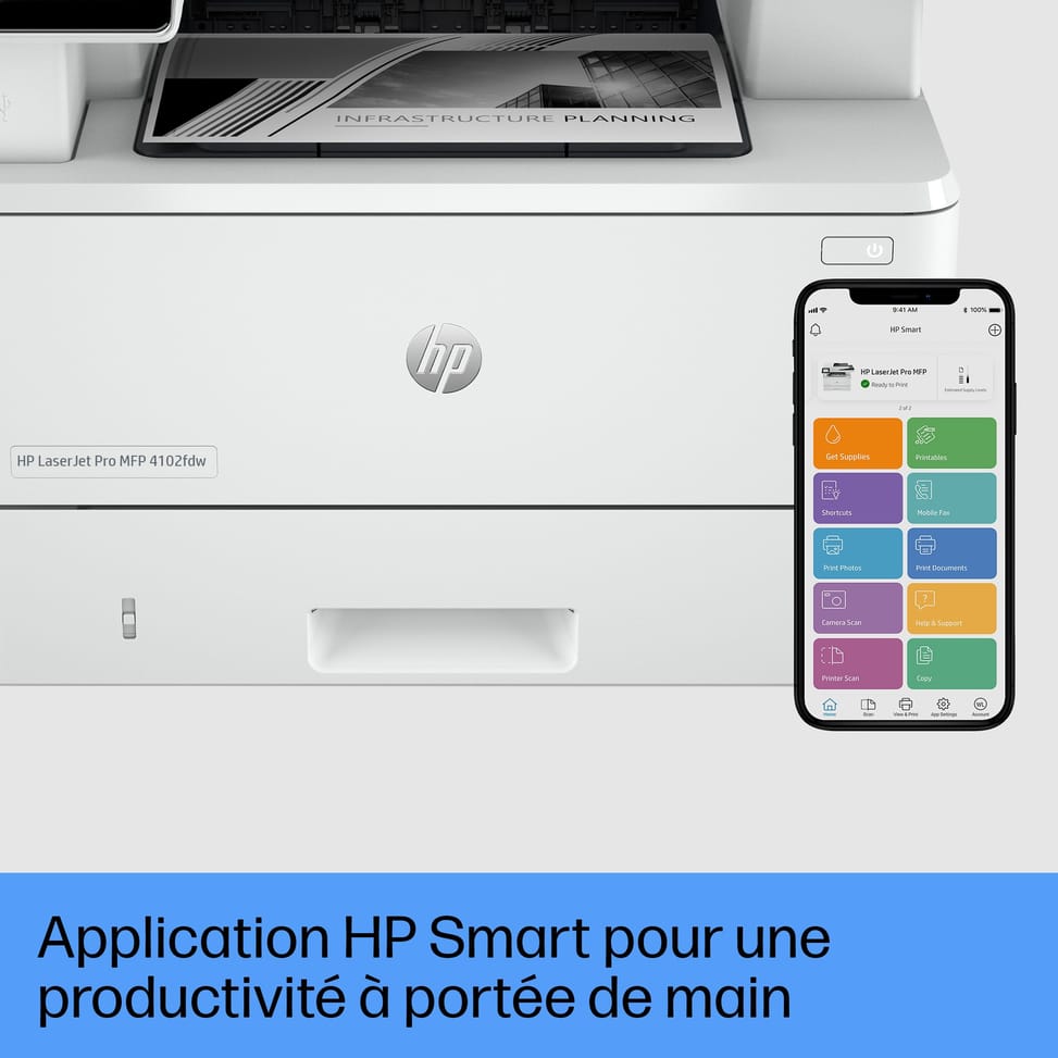 HP LaserJet Pro Imprimante MFP 4102fdw, Noir et blanc, Imprimante pour Petites/moyennes entreprises, Impression, copie, scan, — image 7