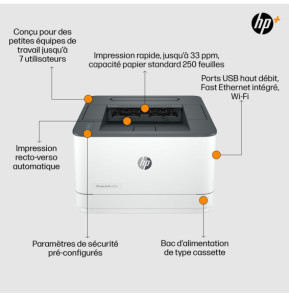 HP LaserJet Pro Imprimante 3002dwe, Noir et blanc, Imprimante pour Petites/moyennes entreprises, Imprimer, Impression recto