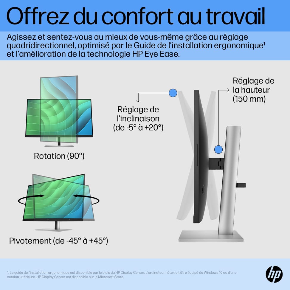 HP E27 G5 écran plat de PC 68,6 cm (27") 1920 x 1080 pixels Full HD LED Noir Écran FHD E27 G5 HP  (6N4E2AA) — image 4