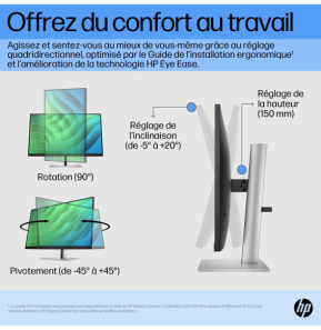 HP E27 G5 écran plat de PC 68,6 cm (27") 1920 x 1080 pixels Full HD LED Noir Écran FHD E27 G5 HP  (6N4E2AA)