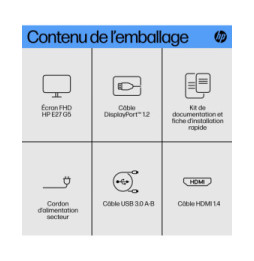 HP E27 G5 écran plat de PC 68,6 cm (27") 1920 x 1080 pixels Full HD LED Noir Écran FHD E27 G5 HP  (6N4E2AA)