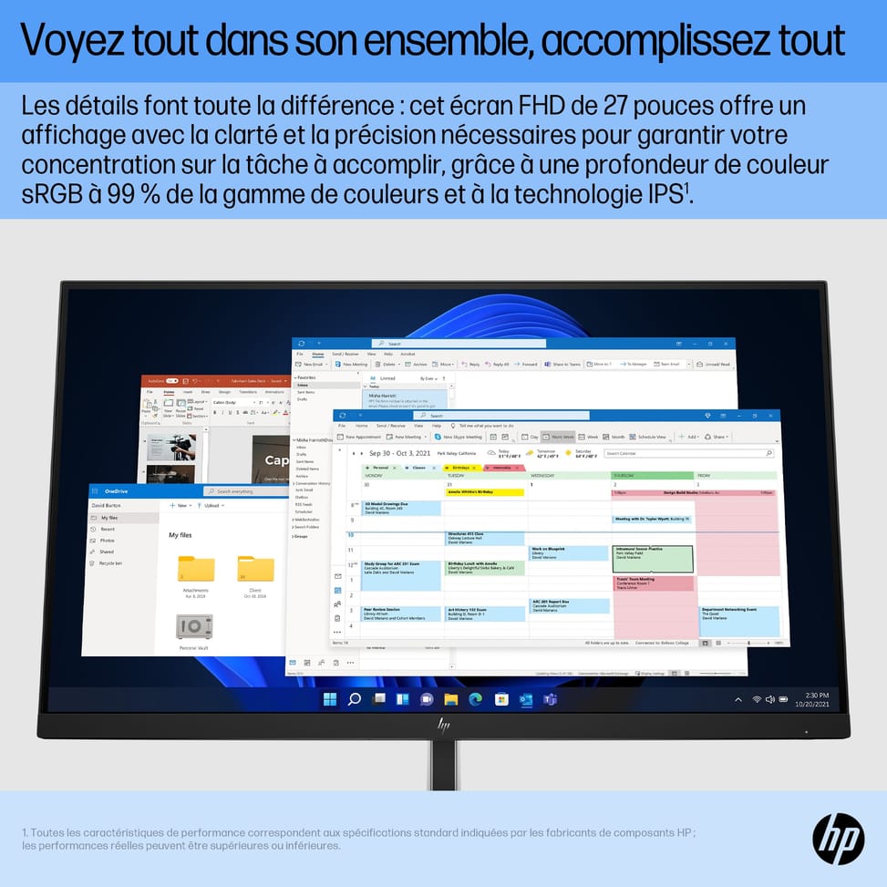 HP E27 G5 écran plat de PC 68,6 cm (27") 1920 x 1080 pixels Full HD LED Noir Écran FHD E27 G5 HP  (6N4E2AA) — image 7
