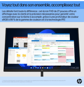HP E27 G5 écran plat de PC 68,6 cm (27") 1920 x 1080 pixels Full HD LED Noir Écran FHD E27 G5 HP  (6N4E2AA)