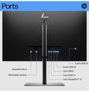 HP E27 G5 écran plat de PC 68,6 cm (27") 1920 x 1080 pixels Full HD LED Noir Écran FHD E27 G5 HP  (6N4E2AA)