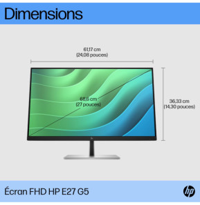HP E27 G5 écran plat de PC 68,6 cm (27") 1920 x 1080 pixels Full HD LED Noir Écran FHD E27 G5 HP  (6N4E2AA)