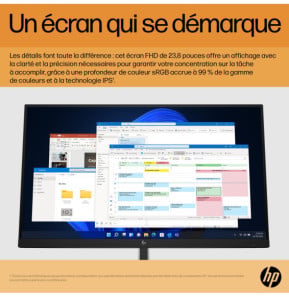HP E-Series E24 G5 écran plat de PC 60,5 cm (23.8") 1920 x 1080 pixels Full HD LED Argent, Noir (6N6E9AA)