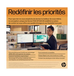 HP E-Series E24 G5 écran plat de PC 60,5 cm (23.8") 1920 x 1080 pixels Full HD LED Argent, Noir (6N6E9AA)