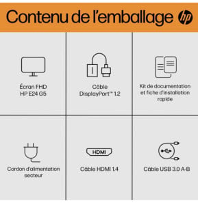 HP E-Series E24 G5 écran plat de PC 60,5 cm (23.8") 1920 x 1080 pixels Full HD LED Argent, Noir (6N6E9AA)
