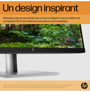 HP E-Series E24 G5 écran plat de PC 60,5 cm (23.8") 1920 x 1080 pixels Full HD LED Argent, Noir (6N6E9AA)