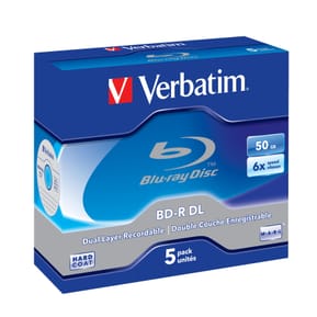 Verbatim 43748 disque vierge Blu-Ray BD-R 50 Go 5 pièce(s) BD-R DL 50GB 6x 5 Pack Jewel Case  (43748)