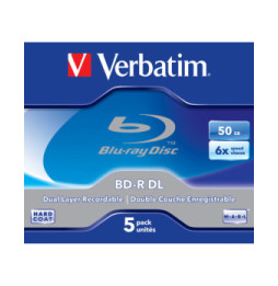 Verbatim 43748 disque vierge Blu-Ray BD-R 50 Go 5 pièce(s) BD-R DL 50GB 6x 5 Pack Jewel Case  (43748)
