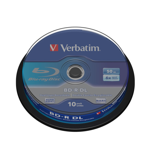 Verbatim 43746 disque vierge Blu-Ray BD-R 50 Go 10 pièce(s) BD-R DL 50GB 6x 10 Pack Spindle (43746)