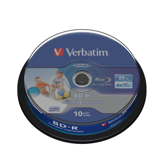 Verbatim Datalife 6x BD-R 25 Go 10 pièce(s) BD-R SL Datalife 25GB 6x Wide Inkjet Printable 10 Pack Spindle (43804)