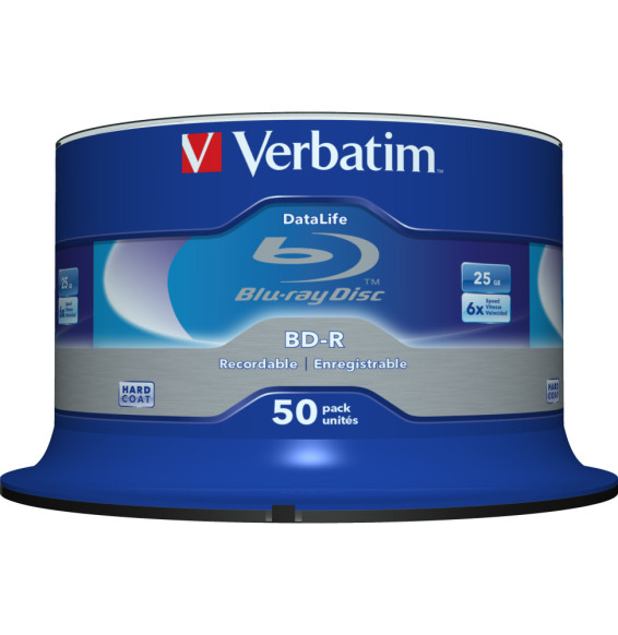 Verbatim Datalife 6x BD-R 25 Go 50 pièce(s) BD-R SL Datalife 25GB 6x 50 Pack Spindle (43838)