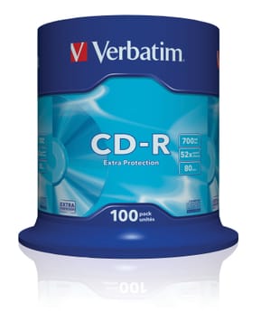 Verbatim CD-R Extra Protection 700 Mo 100 pièce(s) CD-R Extra Protection, 700MB, 52x  (43411)