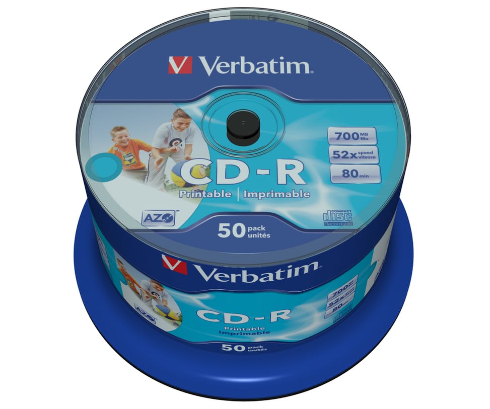 Verbatim CD-R AZO Wide Inkjet Printable no ID 700 Mo 50 pièce(s) CD-R AZO Wide Inkjet Printable - no ID, 700MB, 52x  (43438) — image 2