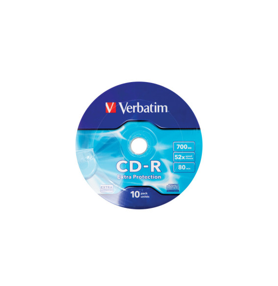 Verbatim CD-R 52X 700MB 10PK OPS Wrap EP 700 Mo 10 pièce(s) CD-RW 52x, 700MB (43725)