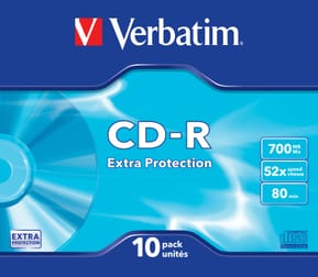 Verbatim CD-R Extra Protection 700 Mo 10 pièce(s) CD-R Extra Protection, 700MB, 52x (43415)