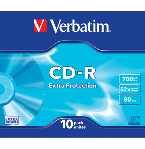 Verbatim CD-R Extra Protection 700 Mo 10 pièce(s) CD-R Extra Protection, 700MB, 52x (43415)