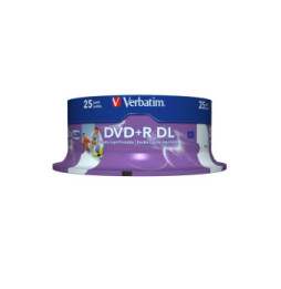 Verbatim 43667 DVD vierge 8,5 Go DVD+R DL 25 pièce(s) DVD+R Double Layer Inkjet Printable 8x, 25pcs  (43667)