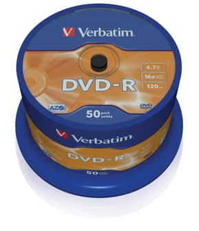 Verbatim DVD-R Matt Silver 4,7 Go 50 pièce(s) DVD-R Matt Silver, 16x, 50pcs  (43548)