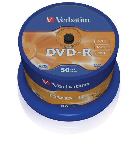 Verbatim DVD-R Matt Silver 4,7 Go 50 pièce(s) DVD-R Matt Silver, 16x, 50pcs (43548)