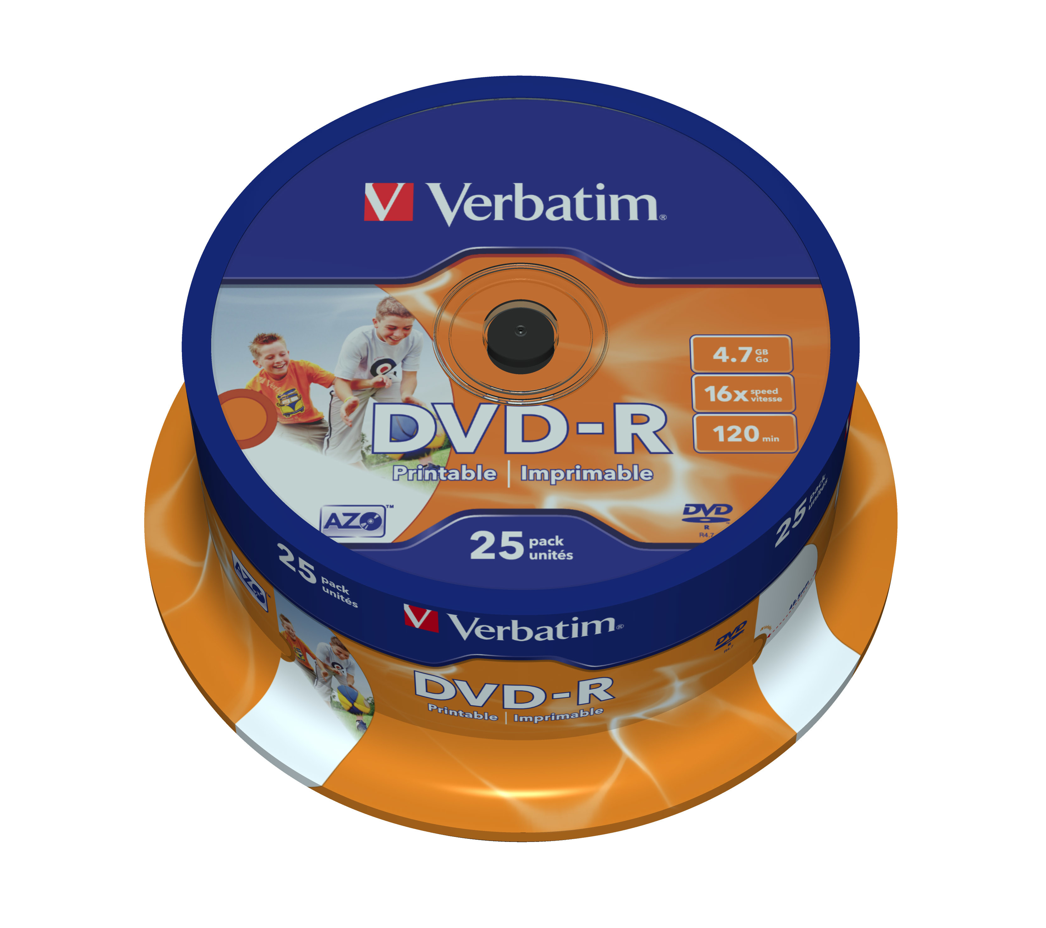 Verbatim 43538 DVD vierge 4,7 Go DVD-R 25 pièce(s) DVD-R Wide Inkjet  Printable ID Brand, 16x (43538) prix Maroc