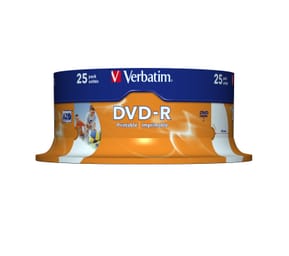 Verbatim 43538 DVD vierge 4,7 Go DVD-R 25 pièce(s) DVD-R Wide Inkjet Printable ID Brand, 16x  (43538) — image 2