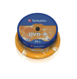 Verbatim 43667 4,7 Go DVD-R 25 pièce(s) DVD-R Matt Silver, 16x  (43522)