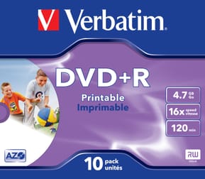 Verbatim 43508 DVD vierge 4,7 Go DVD+R 10 pièce(s) DVD+R Wide Inkjet Printable ID Brand, 10pcs  (43508) — image 2