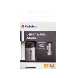 Verbatim 49145 câble vidéo et adaptateur 0,01 m USB Type-C VGA (D-Sub) Noir, Argent (49145)